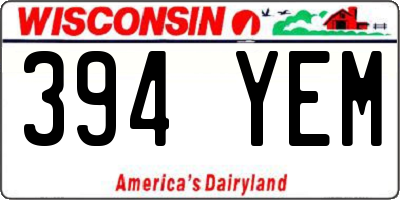 WI license plate 394YEM