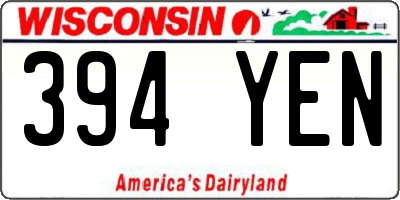WI license plate 394YEN