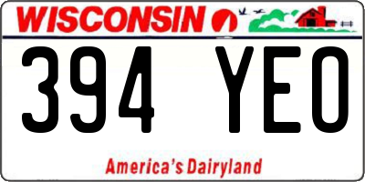 WI license plate 394YEO