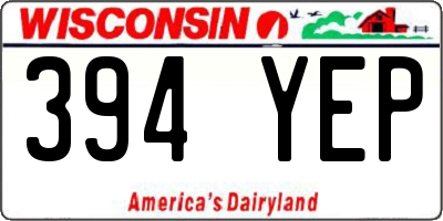 WI license plate 394YEP