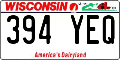 WI license plate 394YEQ