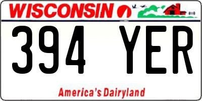 WI license plate 394YER