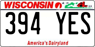 WI license plate 394YES