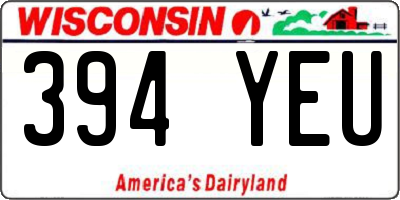 WI license plate 394YEU