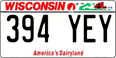 WI license plate 394YEY