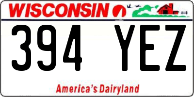 WI license plate 394YEZ