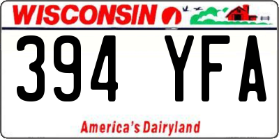 WI license plate 394YFA
