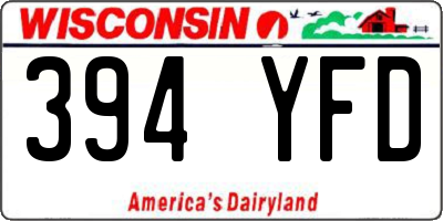 WI license plate 394YFD