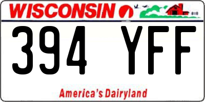 WI license plate 394YFF