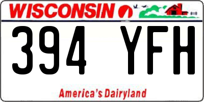 WI license plate 394YFH