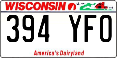 WI license plate 394YFO