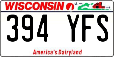 WI license plate 394YFS