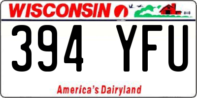 WI license plate 394YFU