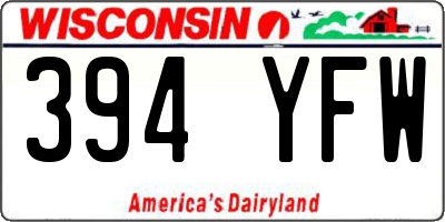 WI license plate 394YFW