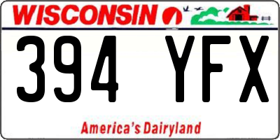 WI license plate 394YFX