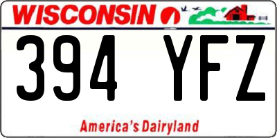 WI license plate 394YFZ