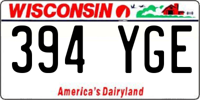 WI license plate 394YGE