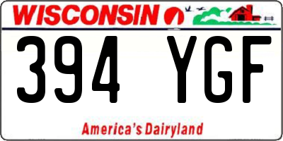 WI license plate 394YGF