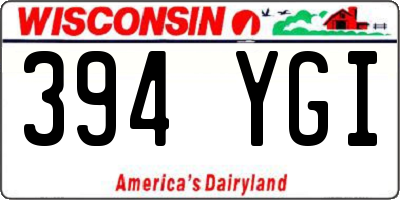 WI license plate 394YGI