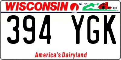 WI license plate 394YGK