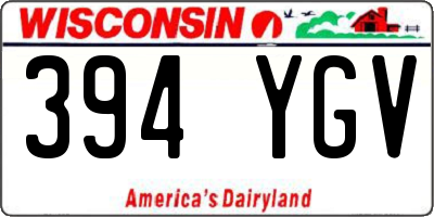 WI license plate 394YGV