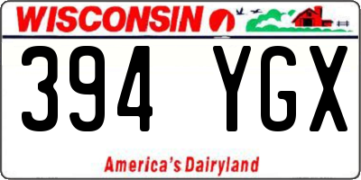 WI license plate 394YGX