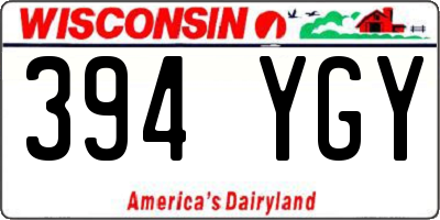 WI license plate 394YGY