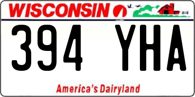 WI license plate 394YHA