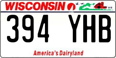 WI license plate 394YHB