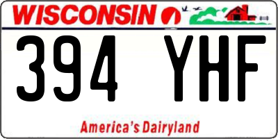WI license plate 394YHF
