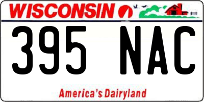 WI license plate 395NAC