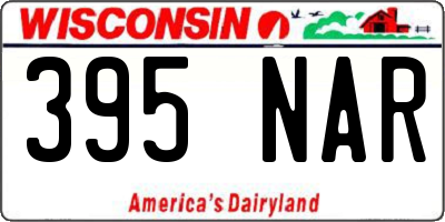 WI license plate 395NAR
