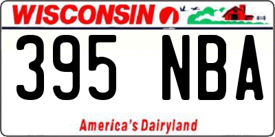 WI license plate 395NBA