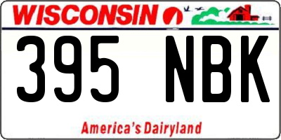 WI license plate 395NBK