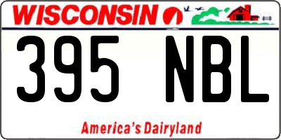 WI license plate 395NBL