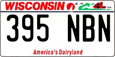 WI license plate 395NBN