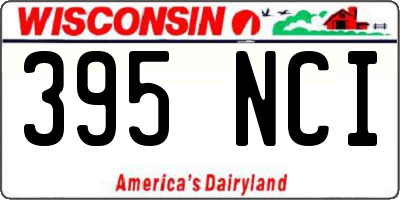 WI license plate 395NCI