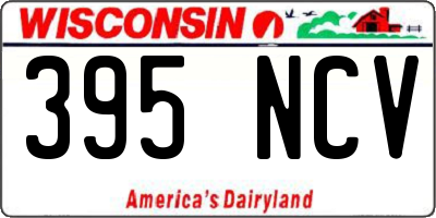 WI license plate 395NCV