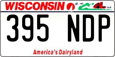 WI license plate 395NDP