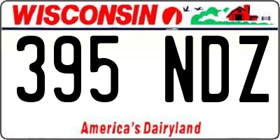WI license plate 395NDZ