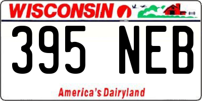WI license plate 395NEB