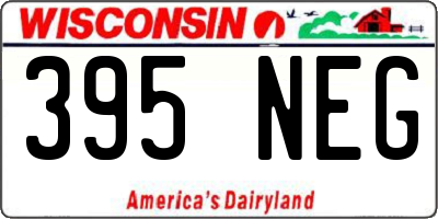 WI license plate 395NEG