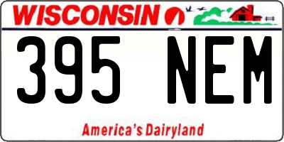 WI license plate 395NEM