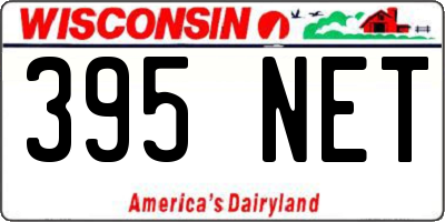 WI license plate 395NET
