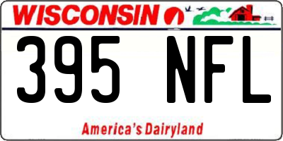 WI license plate 395NFL