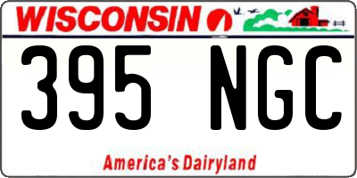 WI license plate 395NGC