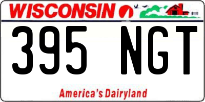 WI license plate 395NGT