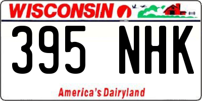 WI license plate 395NHK