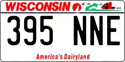 WI license plate 395NNE