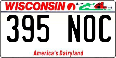 WI license plate 395NOC